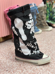 Graffiti Slouch Boot- Black