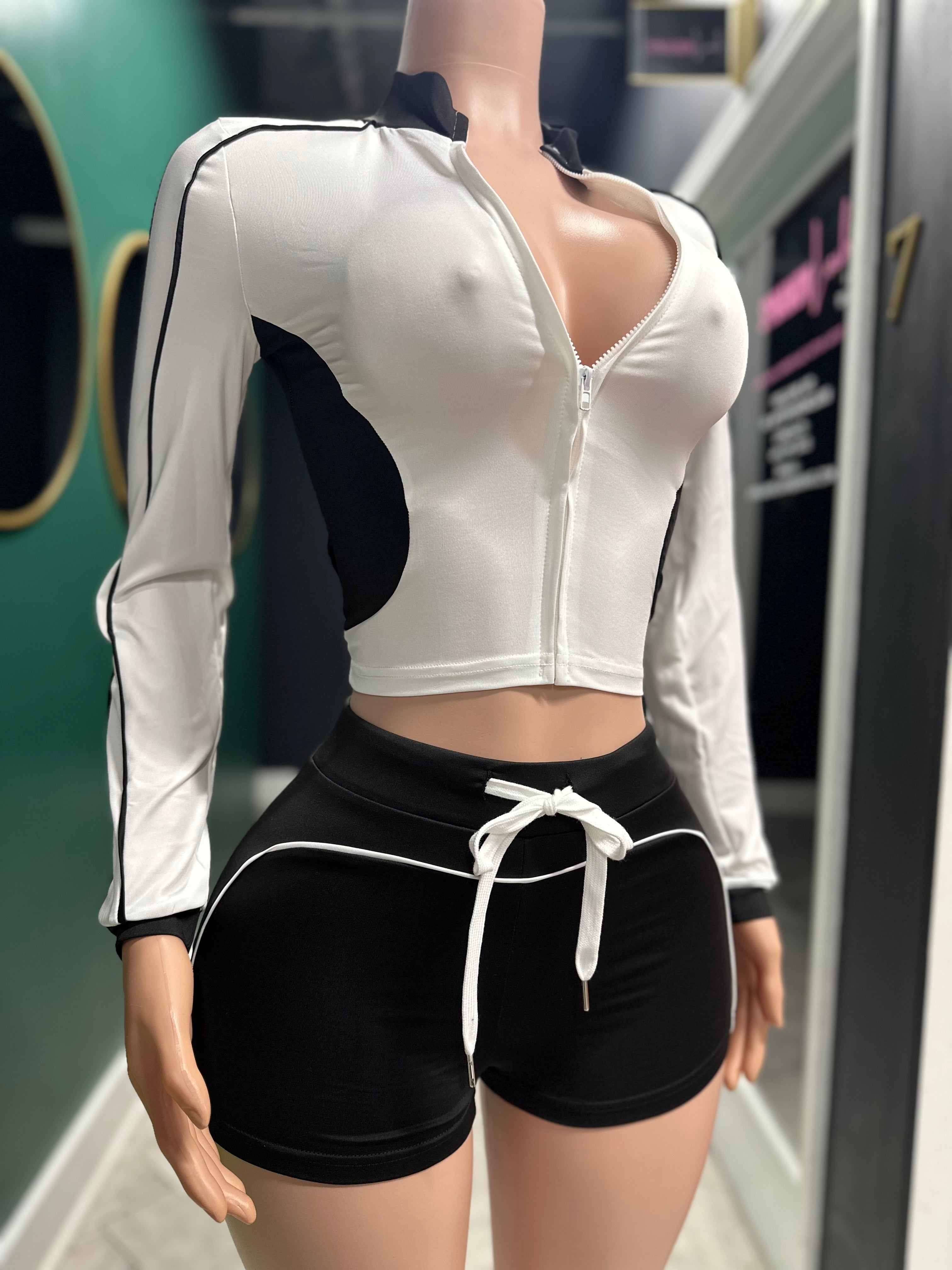 Friday Night Jacket & Shorts Set- Black
