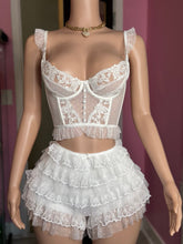 I’m All That Ruffle Lace Shorts Set- White