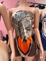 Always With You Silk Scarf Short Set- Brown