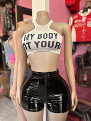 My Body Not Yours Graphic Top Only