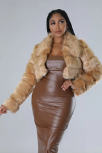 Furry Fantasy Crop Jacket-Taupe