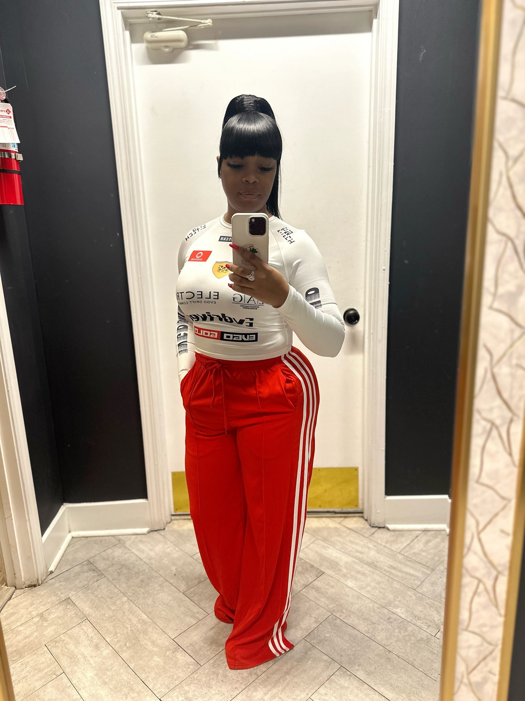 Open Me Up Sweat Pants- Red
