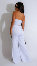 Missed Flights Tube Top & Side Stripe Pant Set- White