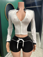 Friday Night Jacket & Shorts Set- Black