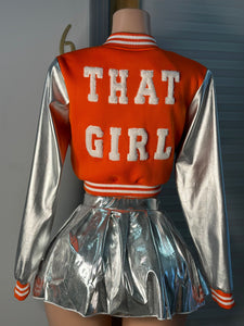 That Girl Varsity Jacket- Orange