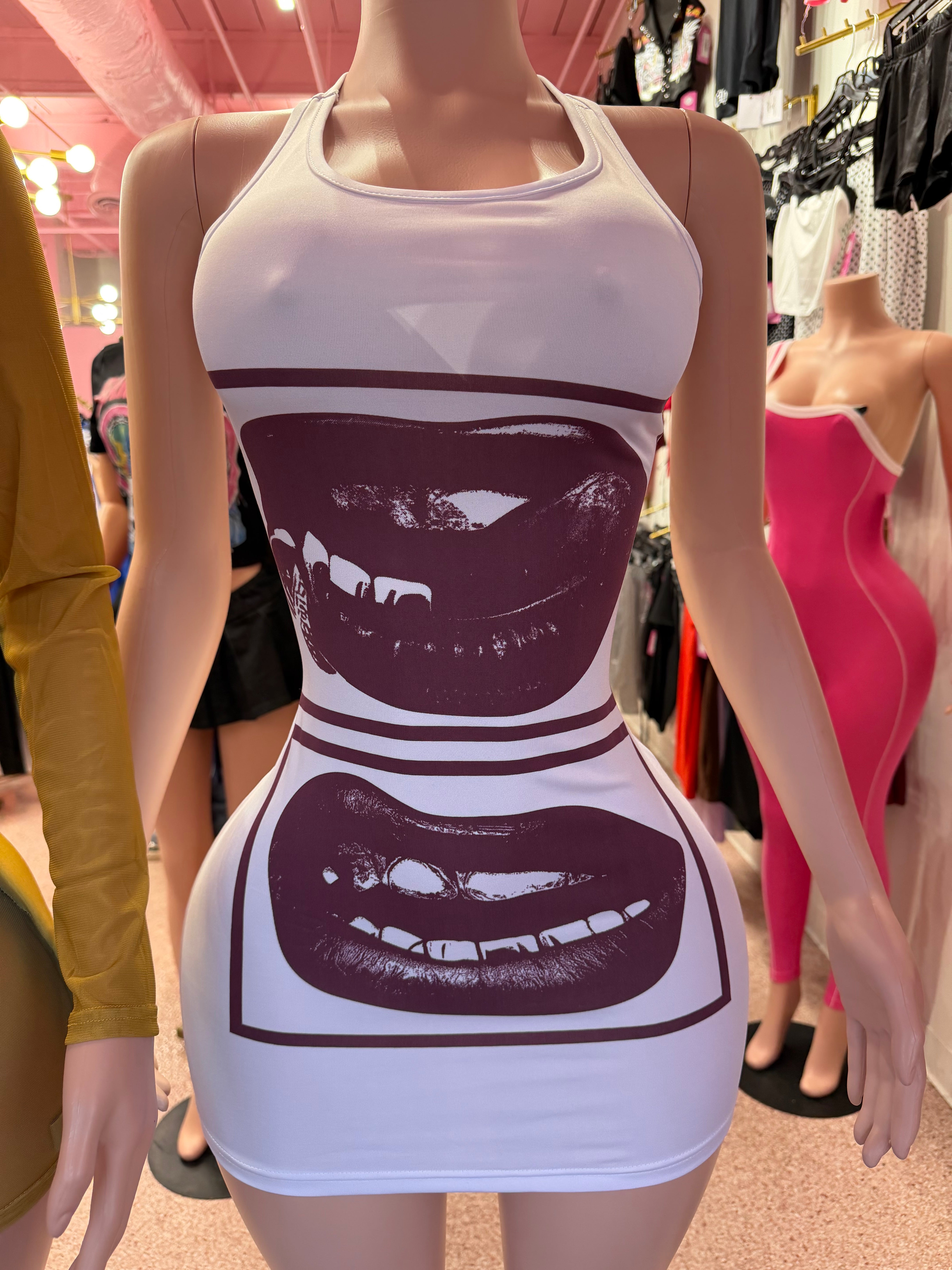 Trouble Kisses Dress- White