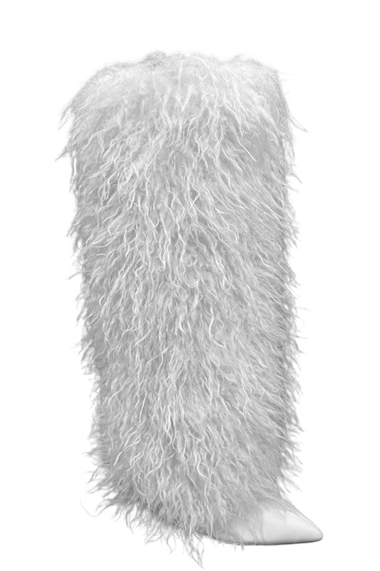 Frosted Fluff Boots- White