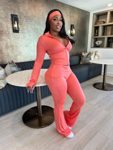 In Transit Set w/ Headband- Coral
