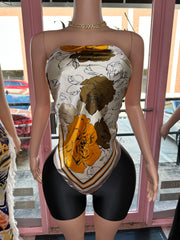Glamour In Silk Scarf Short Set- Black