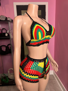 Jamaica Me Please Crochet Swim Set- Multi