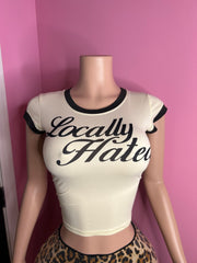 Locally Hated Graphic Top- White