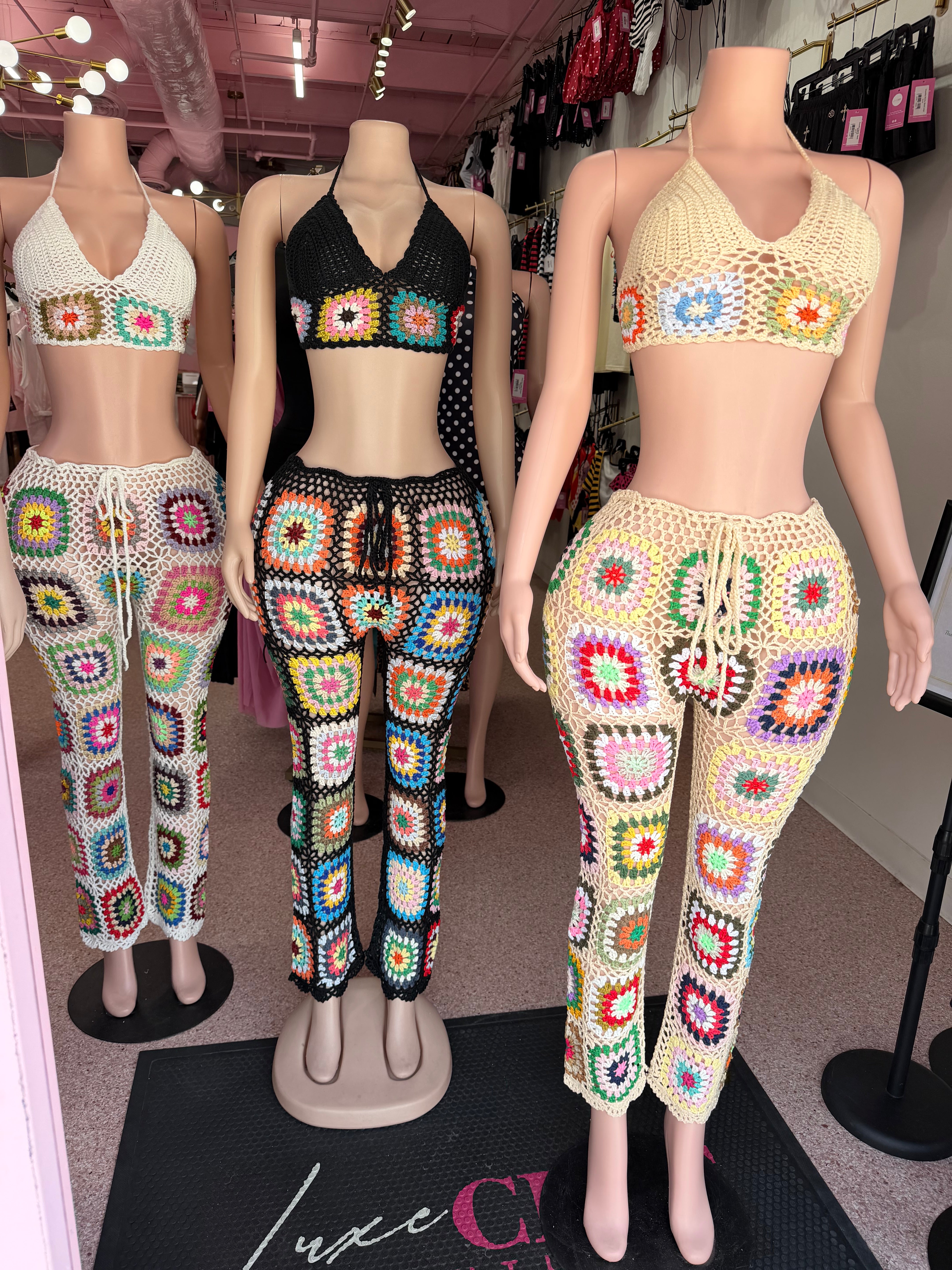 Crochet Me Crazy Pant Set- Various Colors