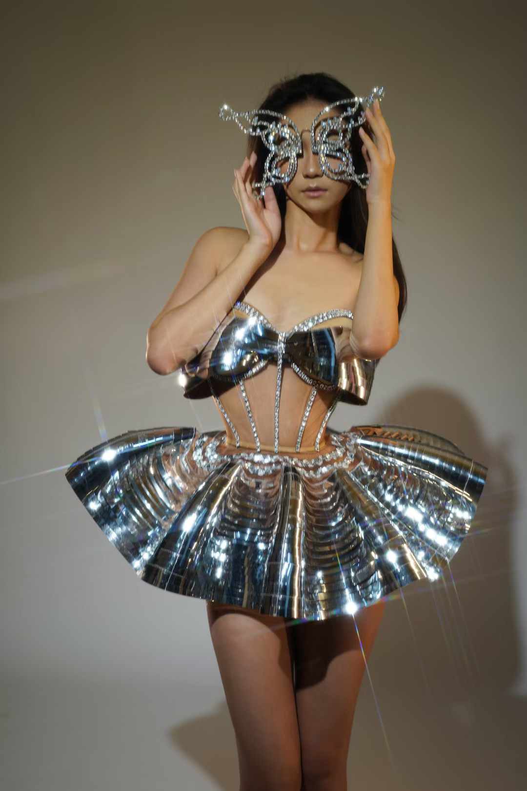 Radiant Reflection Statement Metallic Dress- Choose Color