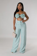 Flights To Ibiza Pant Set- Sage