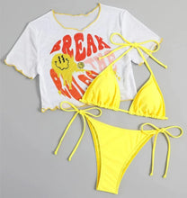 Smile Bikini Set W/Mesh Top- Yellow