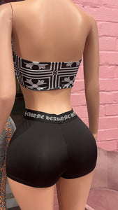 Chrome Things Tube Top & Short Set- Black