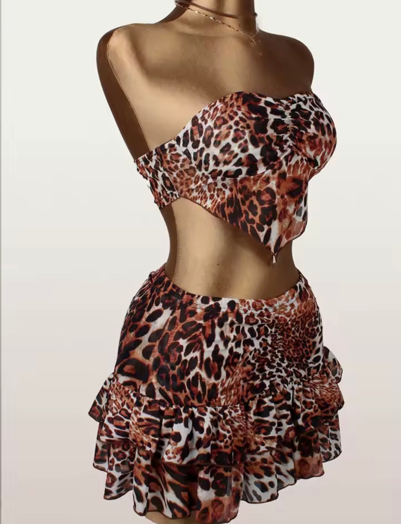 Leopard Kisses Ruffle Mini Set