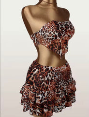 Leopard Kisses Ruffle Mini Set