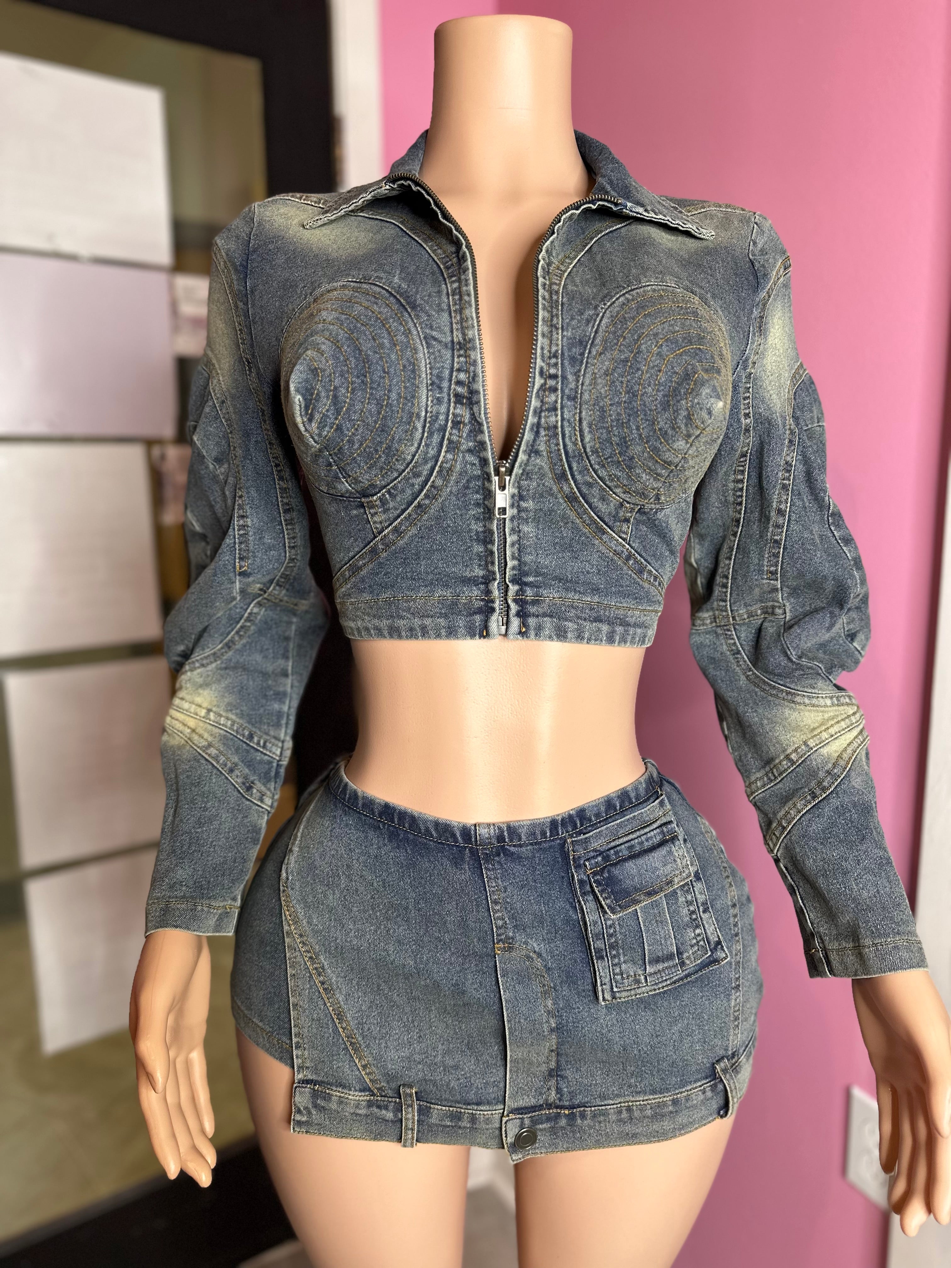 Metro Chic Denim Skort Set