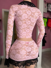 All Of Me Lace Skirt Set- Pink/Black