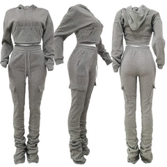 Stacked Jogger Sweatsuit Set- Various Colors