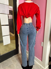Street Side Stripe Denim Cargo Pants