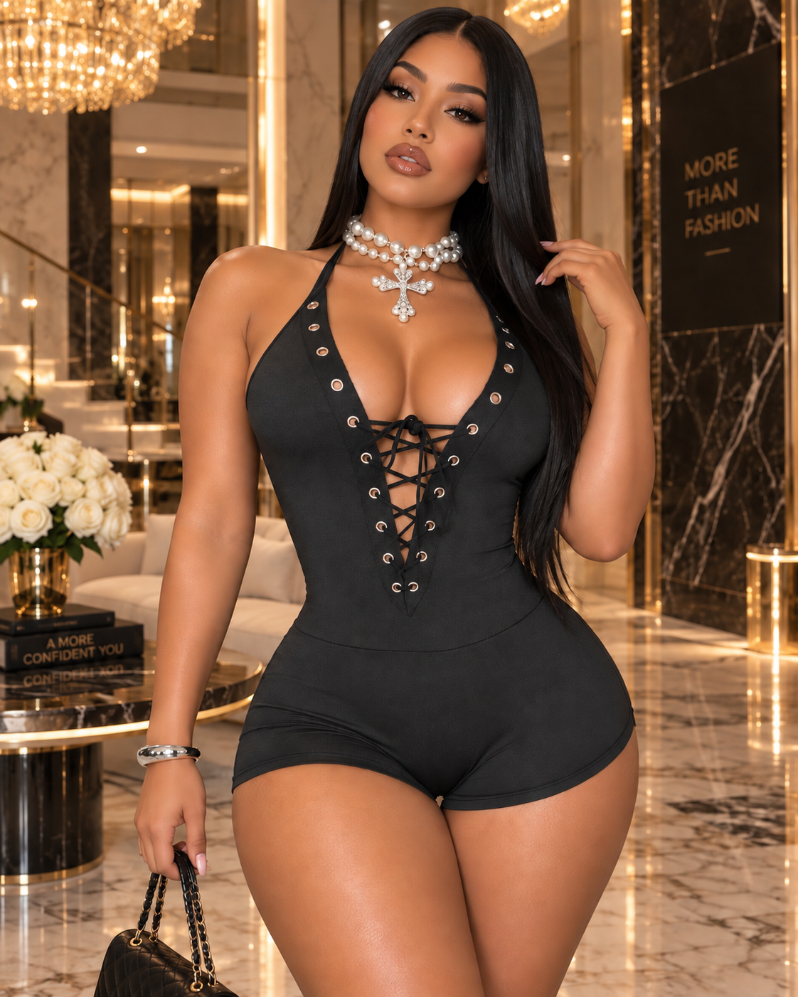 Pull Me Closer Bodysuit Romper- Black 🖤