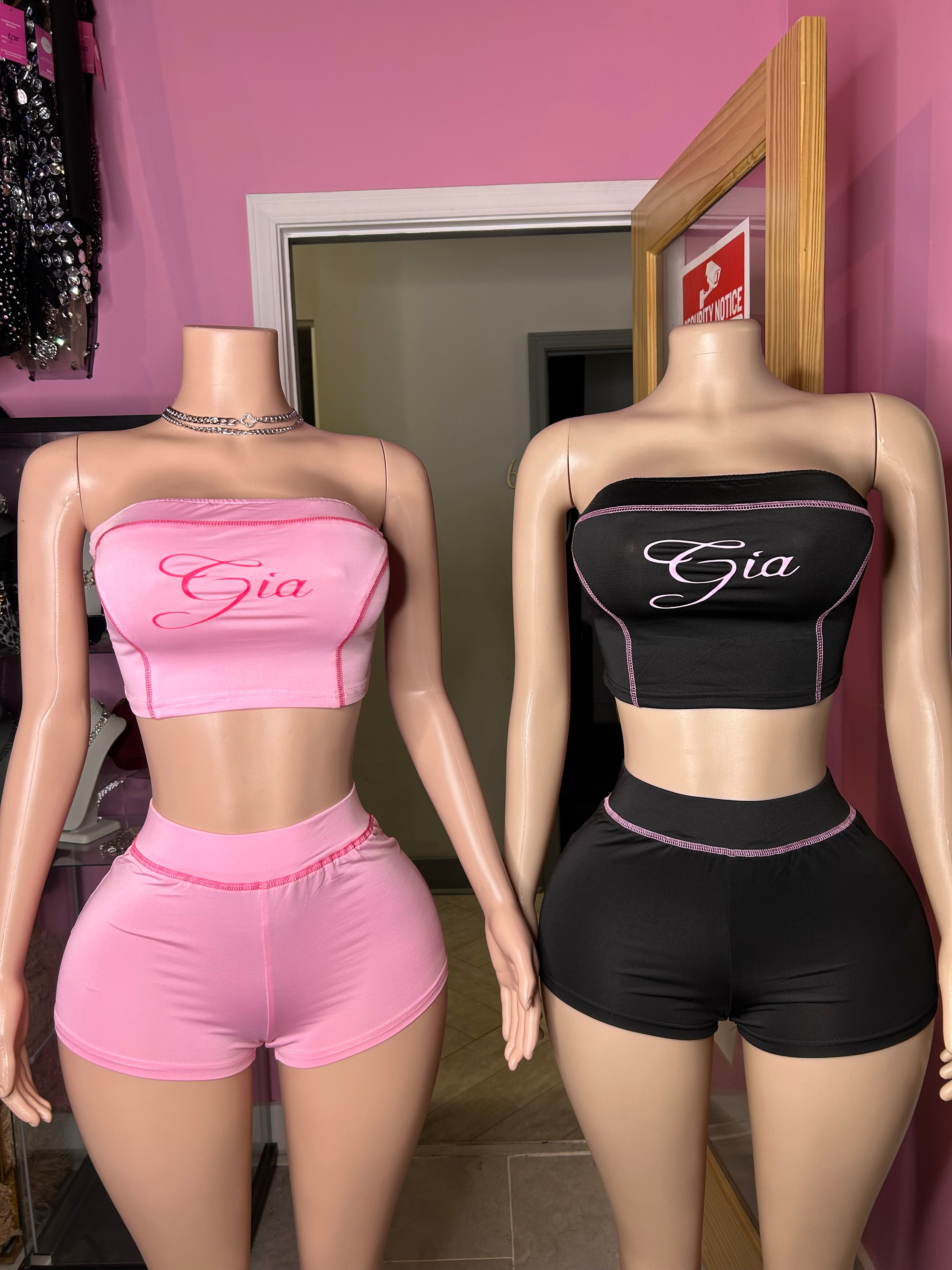 Gia Girl Tube Top & Short Set- Various Colors