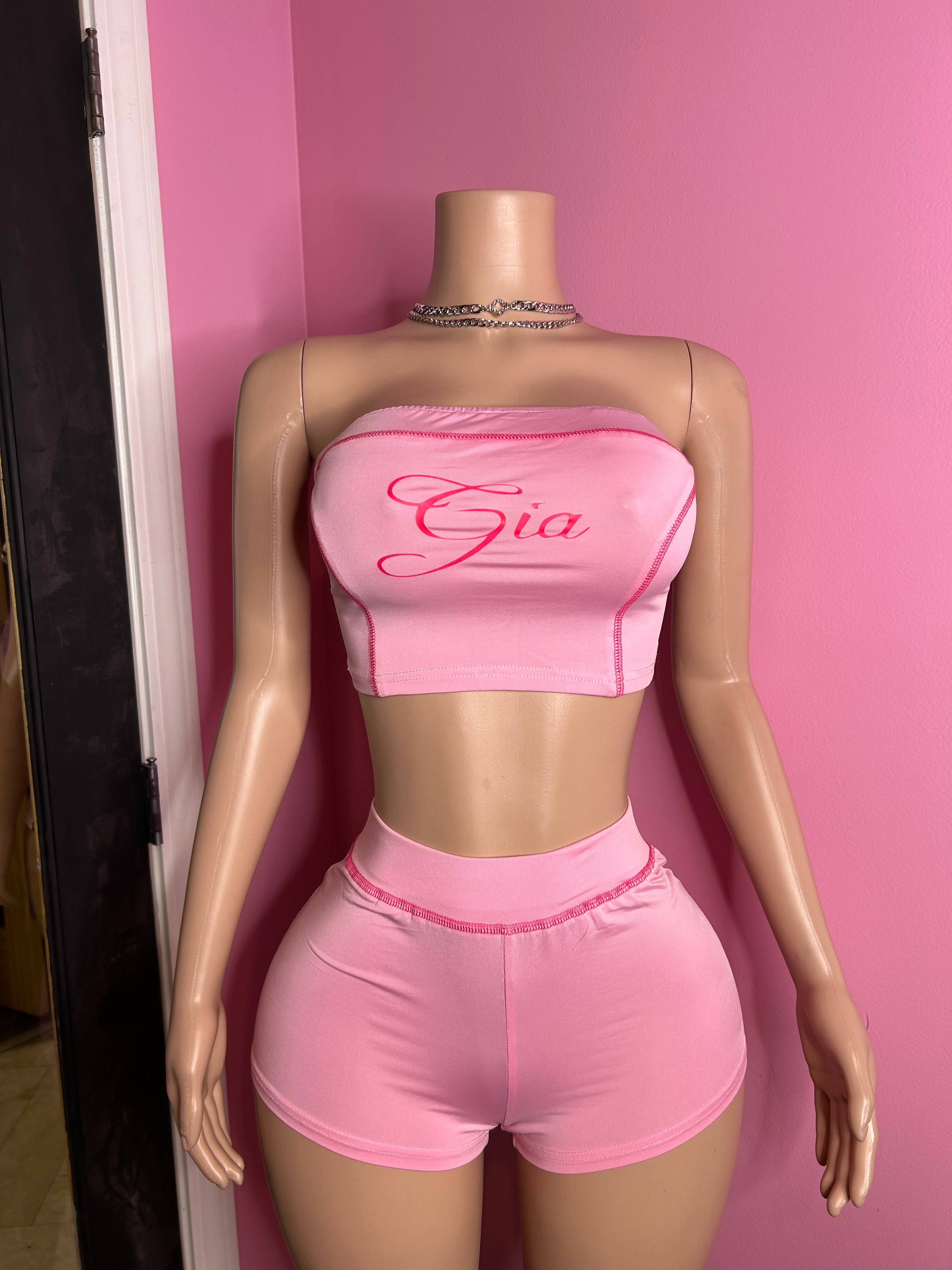 Gia Girl Tube Top & Short Set- Various Colors