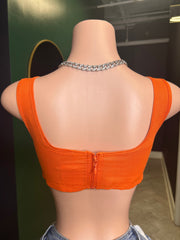 Linen Corset Top- Orange