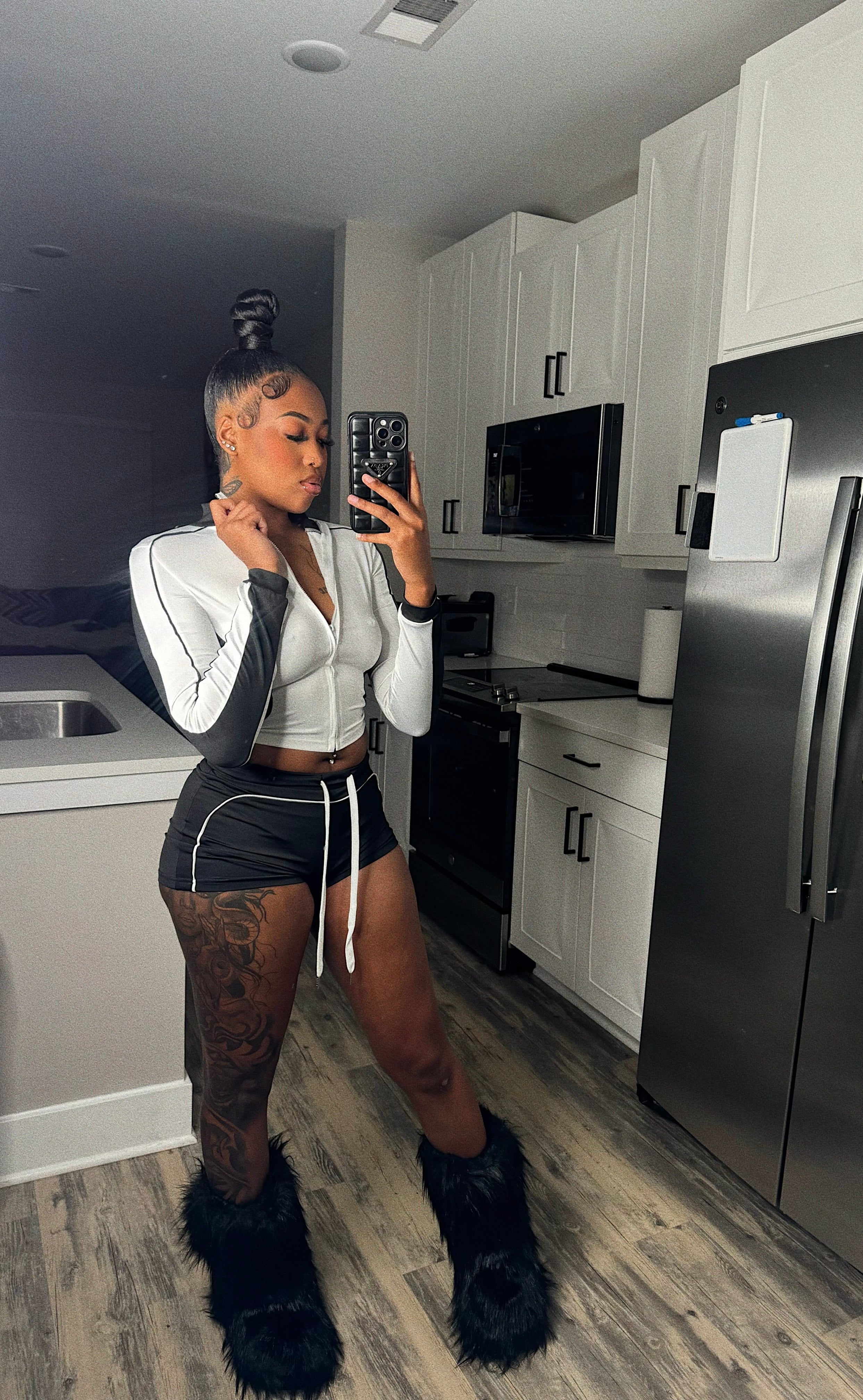 Friday Night Jacket & Shorts Set- Black