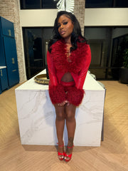 Private Jet Pressure Fur Set- Red