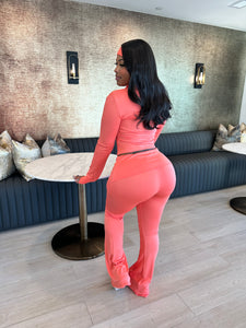 In Transit Set w/ Headband- Coral