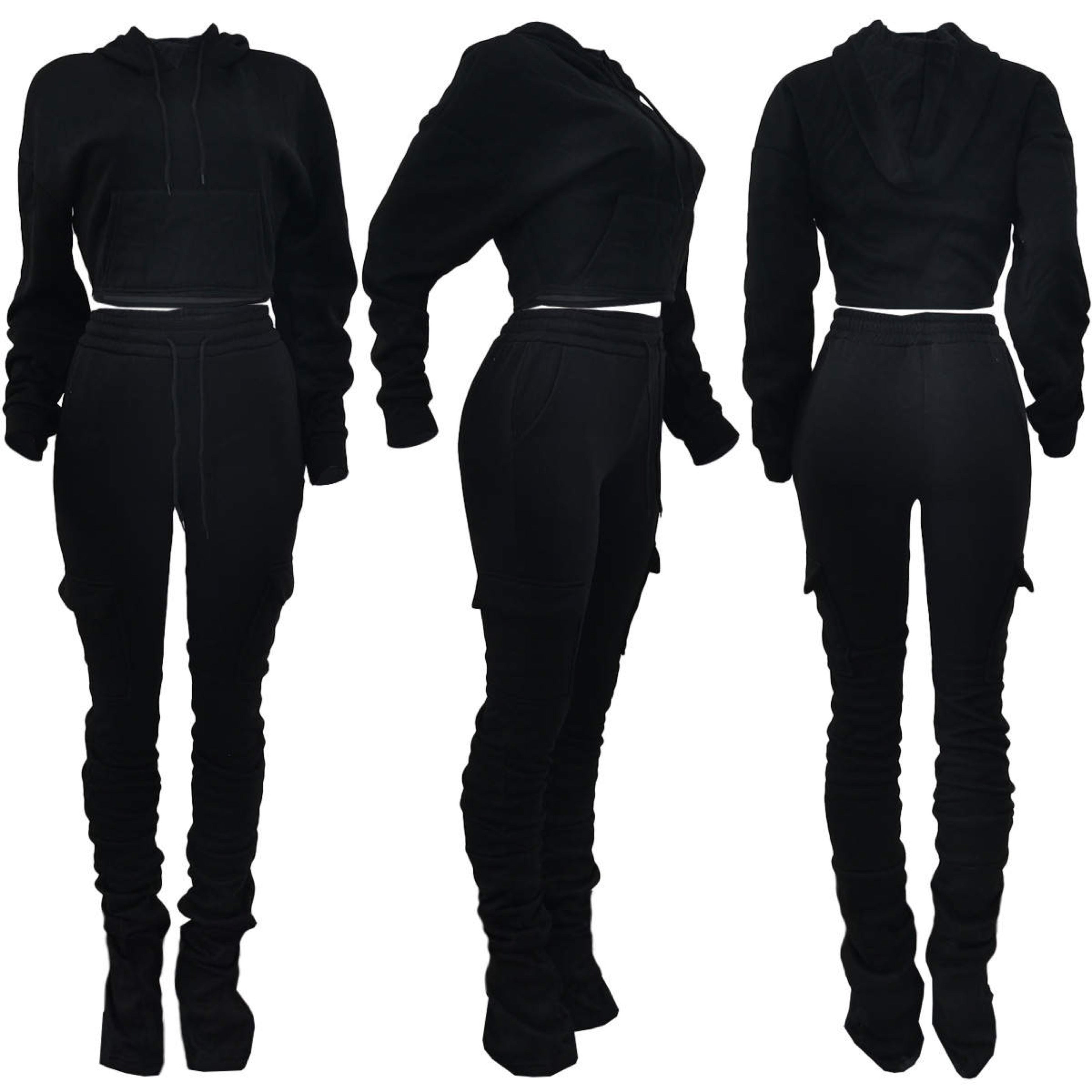 Stacked Jogger Sweatsuit Set- Various Colors