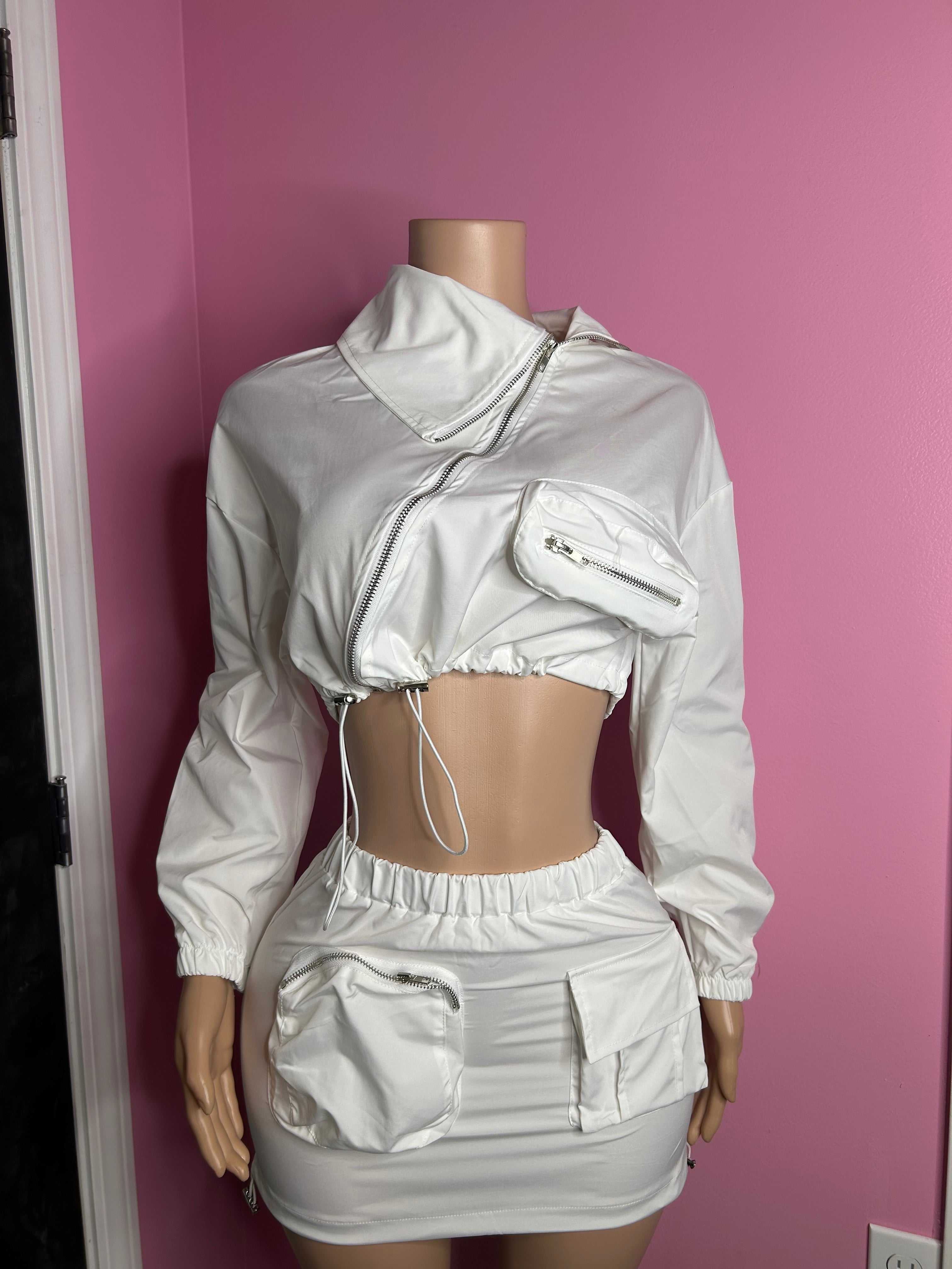 Get On My Level Windbreaker Skirt Set- Various Colors
