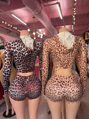 Gam Gia Jacket & Short Set- Leopard