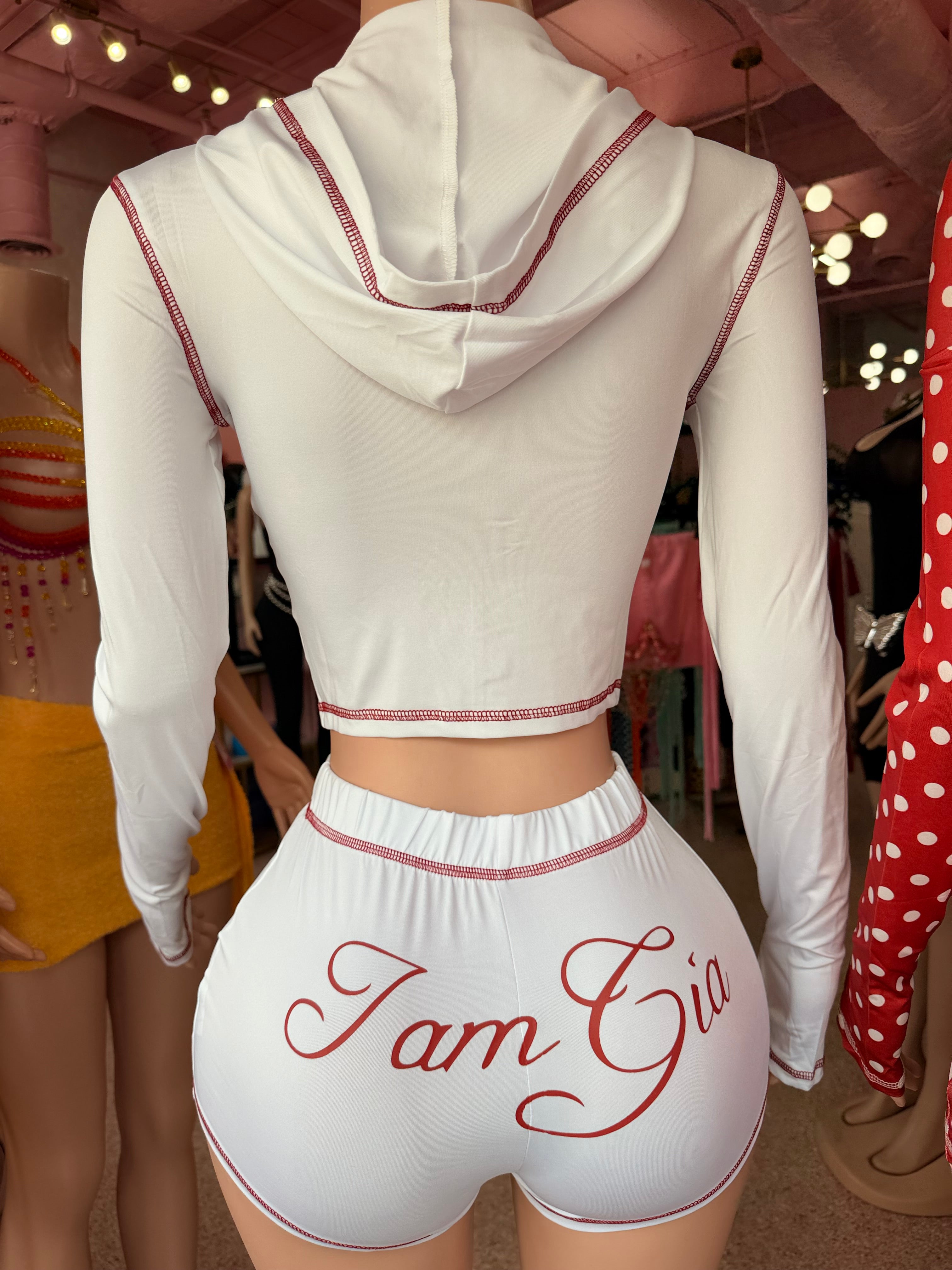 Gam Gia Jacket & Short Set- White