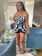 Zebra Shorts Set- Black