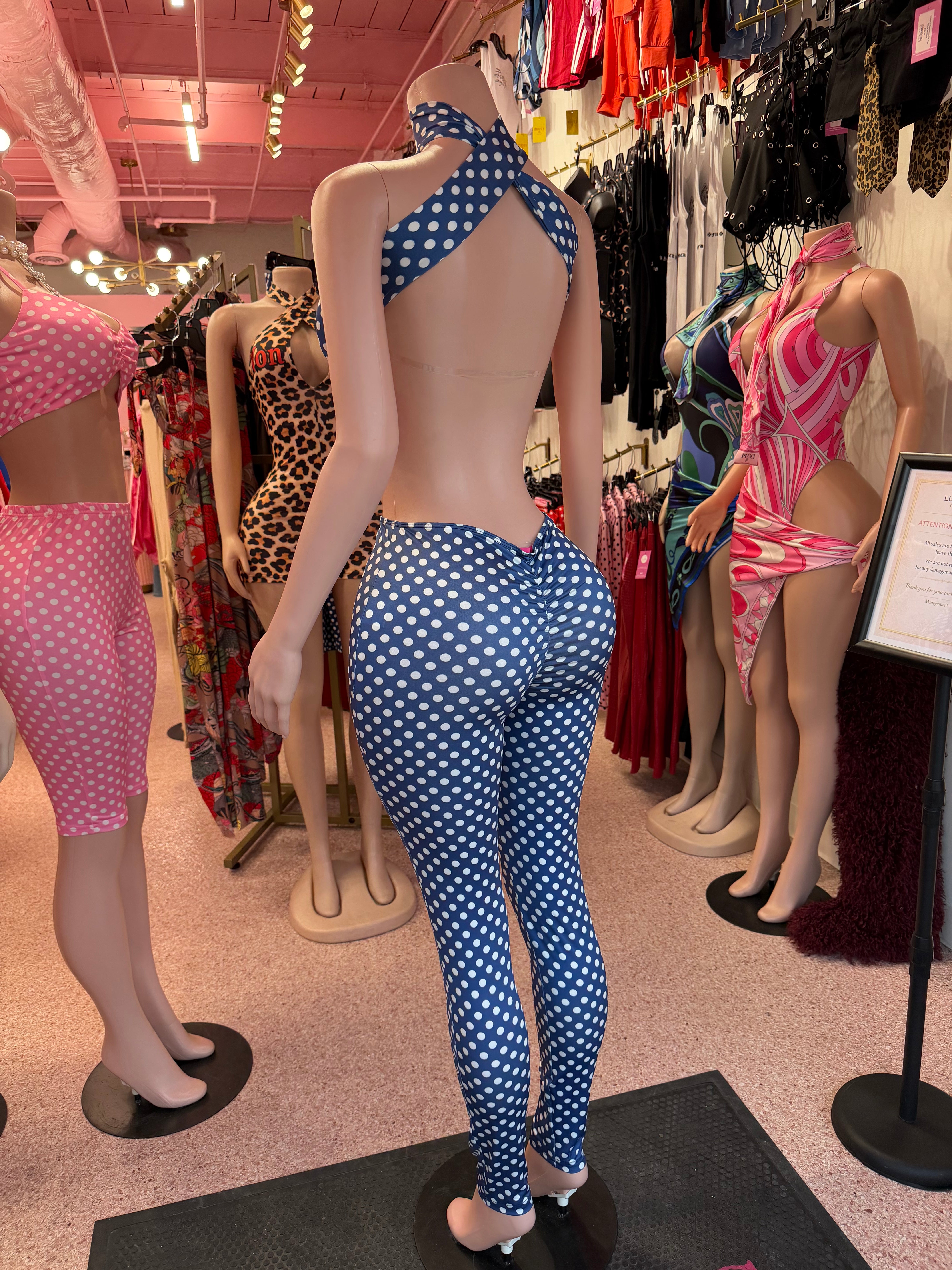 Spot Me Now Pant Set- Blue