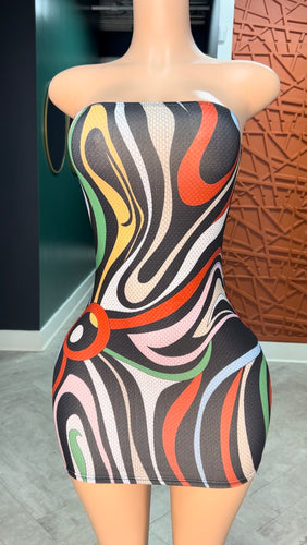 Swirl Around Tube Dress- Multi