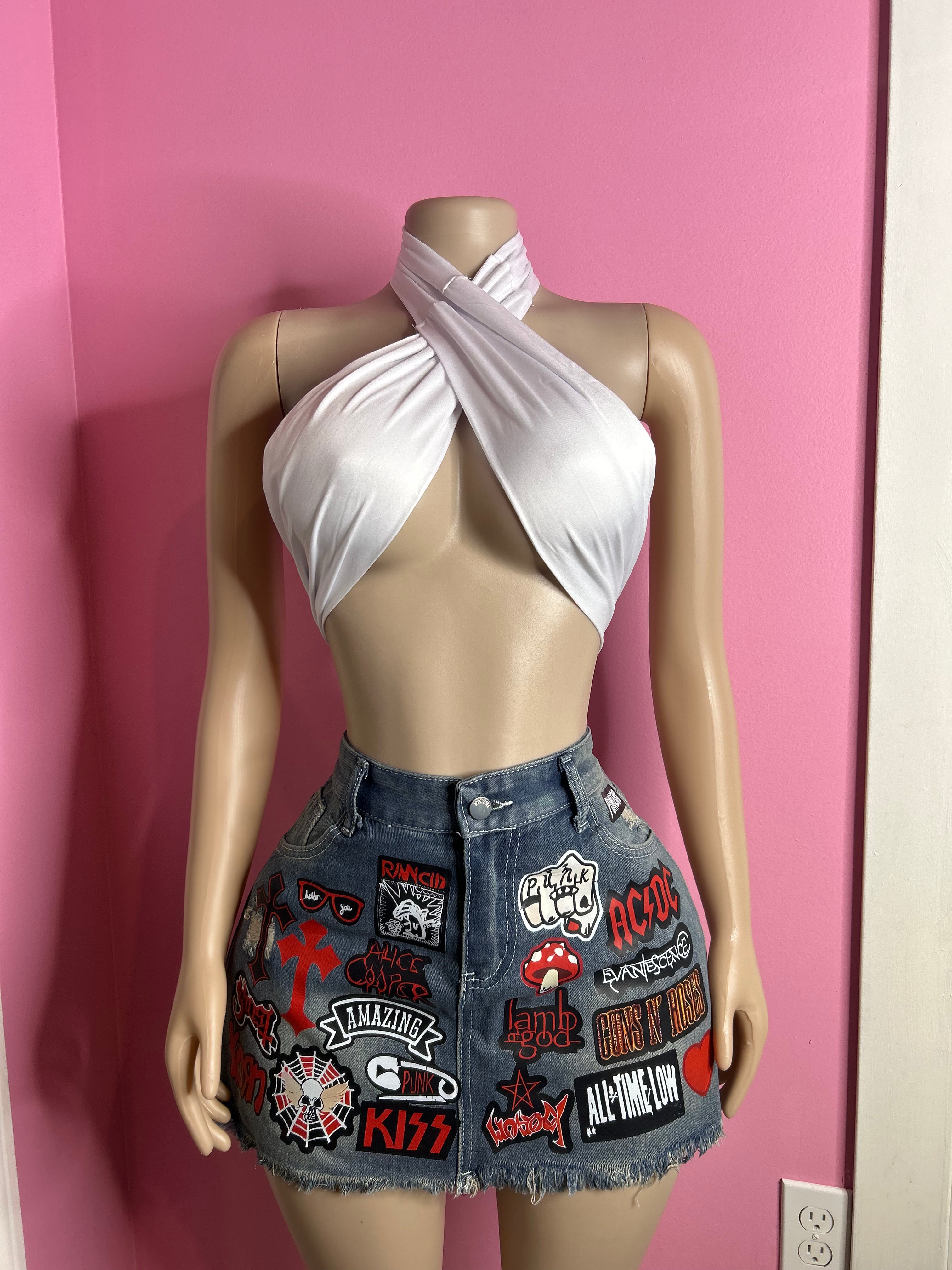 Wrapping Up Halter Crop Top- White