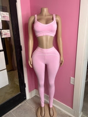 *Pre-Order 8 business days* Alos Double Stripe Legging Set- Soft Pink-Call For Pics