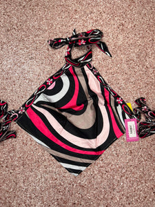Puch Silk Scarf Halter Top- Pink
