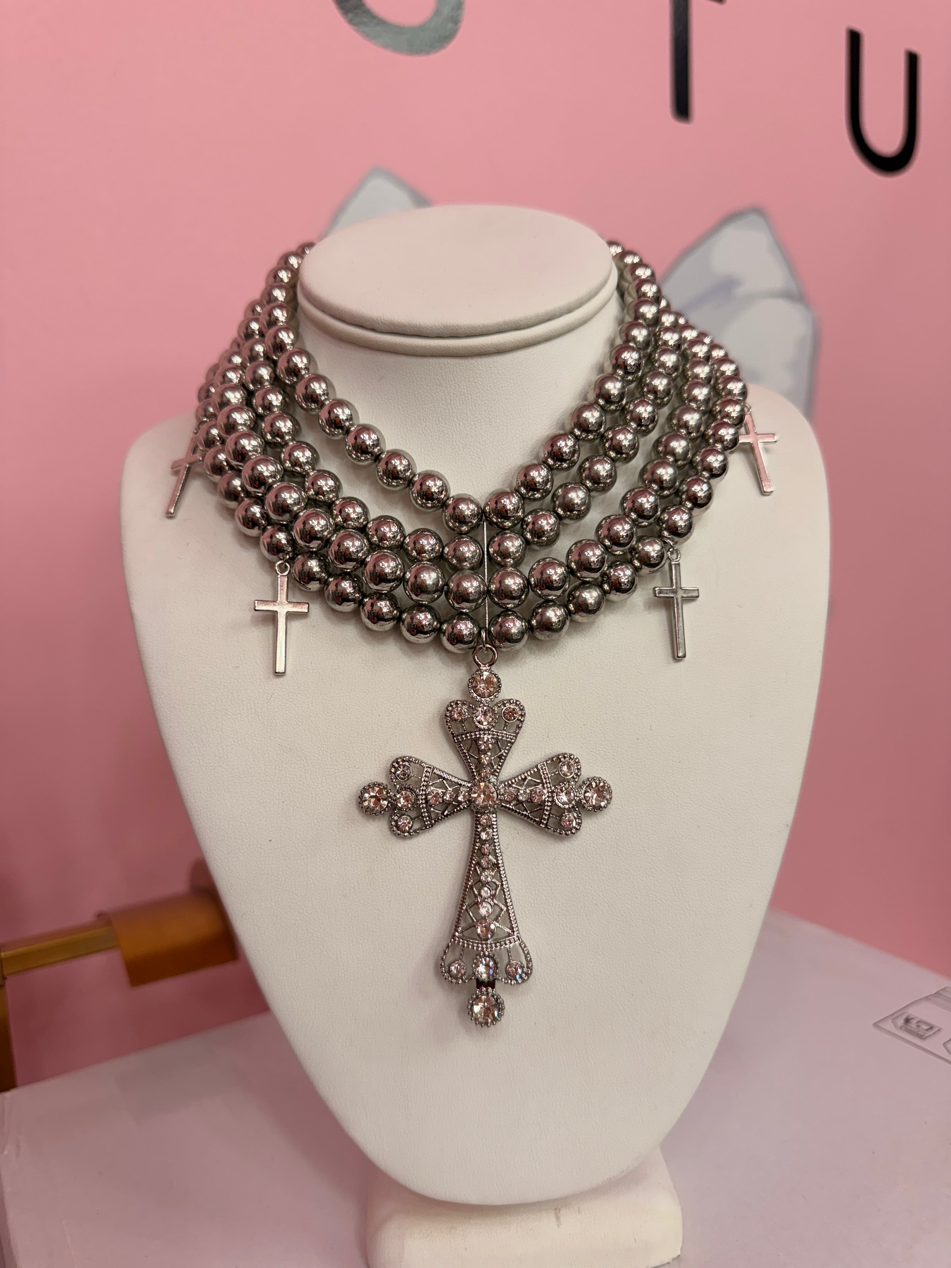 Crossed In Luxury Necklace-Silver