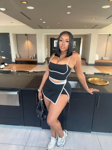 Playful Palette Outfit Skort Set- Black