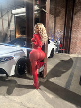 (Restock 8 Business Days)Sheer Bodystocking Bodysuit- Red