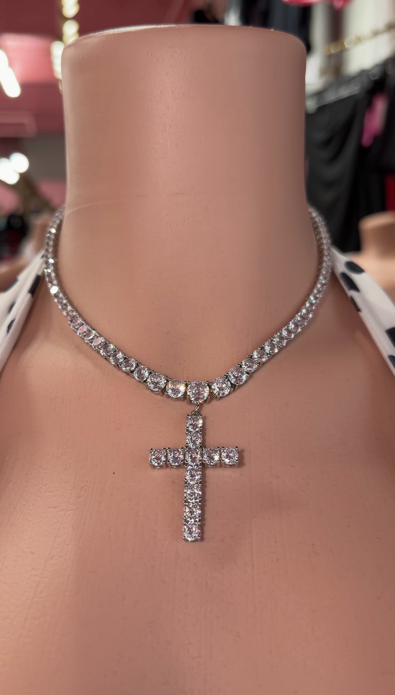 Ice Me Out Tennis Cross Necklace