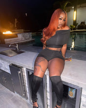 All Or Nothing Three Piece Short Set- Black