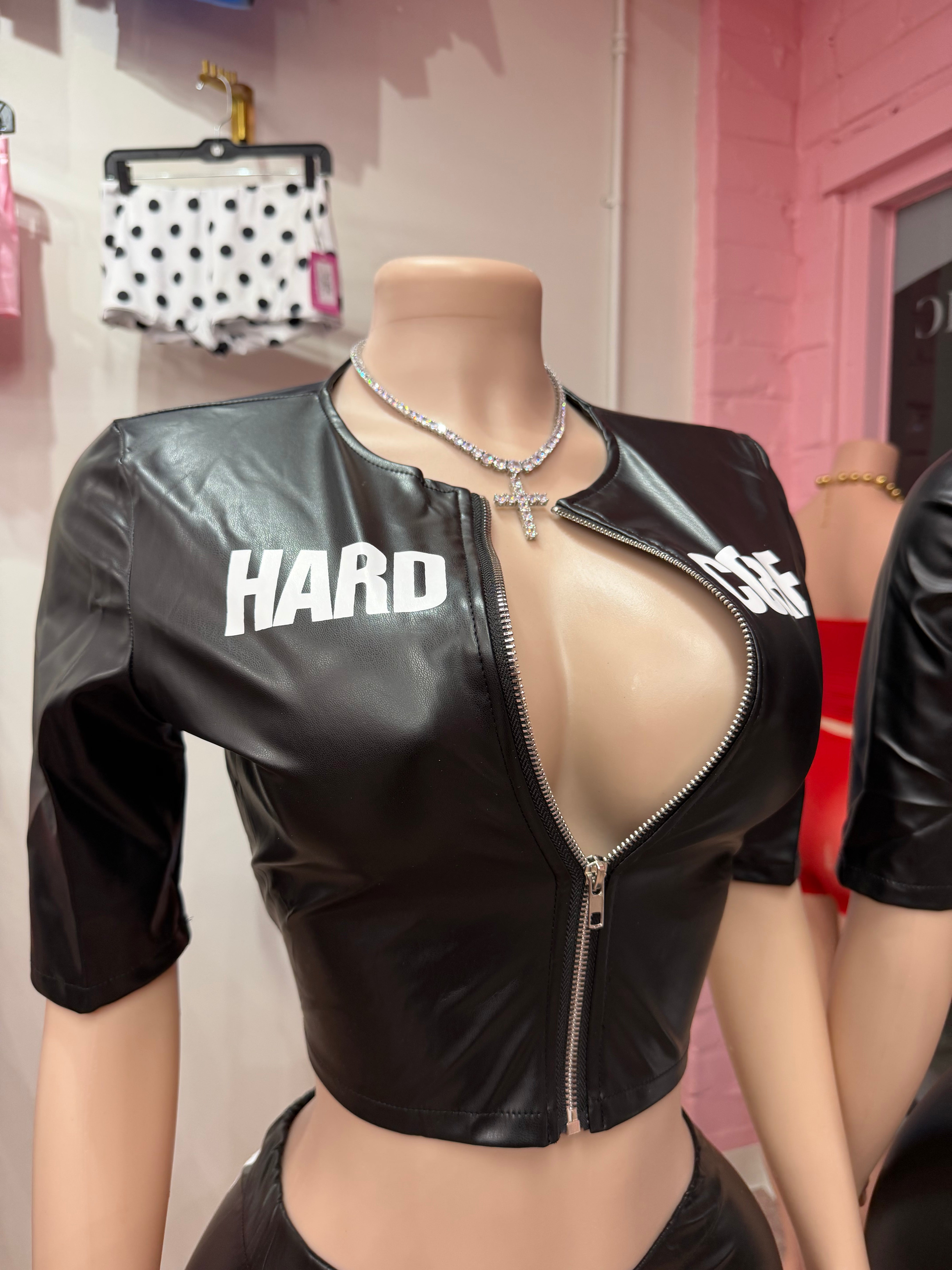 Hard Core PU Short Set- Black